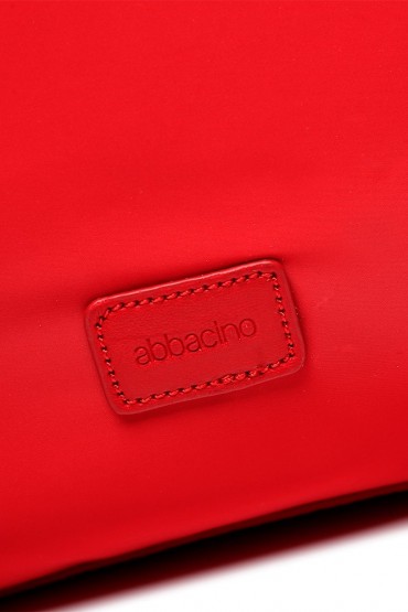 Red nylon hobo bag