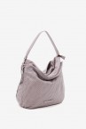 Women\'s hobo bag in lavender die-cut leather