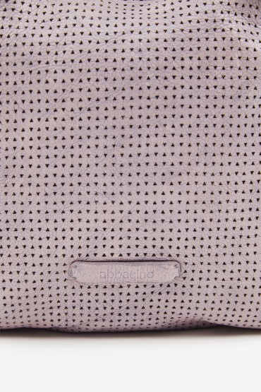 Women's hobo bag in lavender die-cut leather