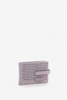 Women\'s card holder in lavender die-cut leather