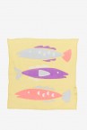 Women\'s bandana with fish print in yellow