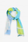 Women\'s scarf with geometric print in turquoise