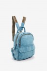 Women\'s backpack in blue washed leather