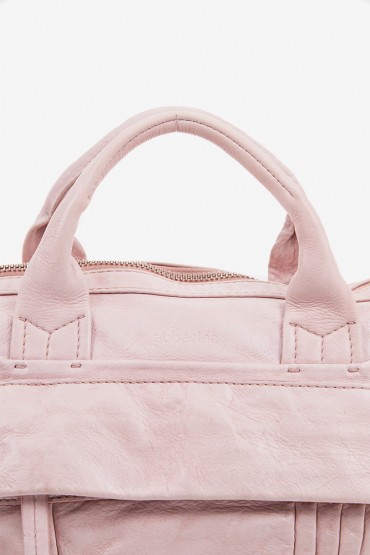 Women's blowing bag in pink washed leather