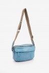 Women\'s crossbody bag in blue washed leather