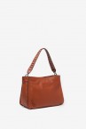 Orange leather hobo bag