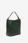 Bolso hobo de piel trenzada en verde