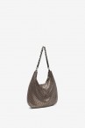 Bronze metallic mesh party hobo bag