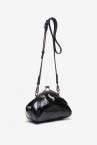 Black patent leather crossbody bag