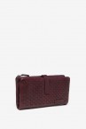 Burgundy die-cut leather large wallet
