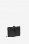 Grey die-cut leather small wallet