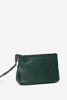 Green leather toiletry bag