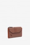 Orange two-tone leather medium wallet