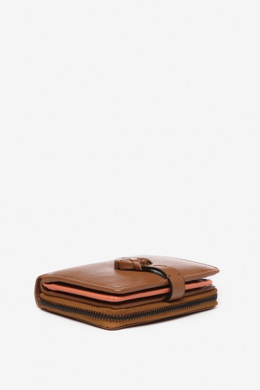 Cognac leather small wallet