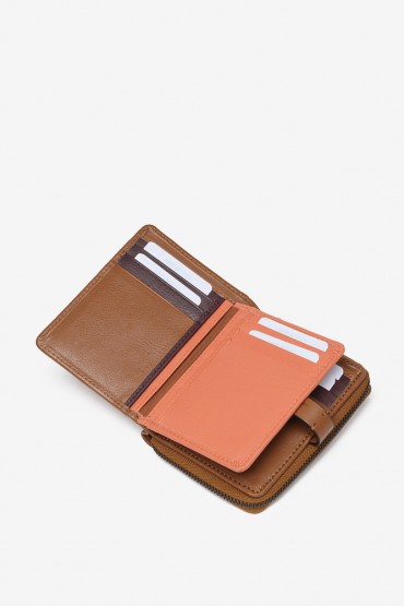 Cognac leather small wallet
