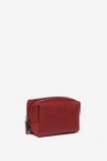 Red leather medium toiletry bag