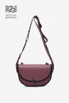 Purple half-moon crossbody bag in recycled materials