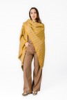 Poncho with amber striped print