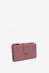 Pink leather medium wallet