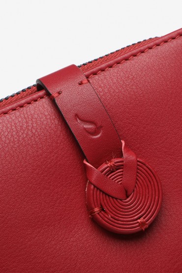 Red leather small wallet