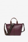 Small purple leather shopper bag