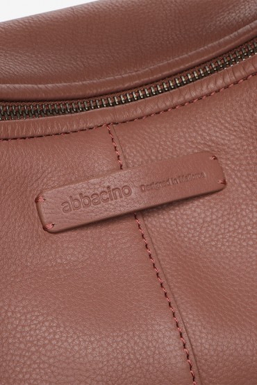 Pink leather hobo bag