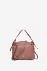 Pink leather crossbody bag