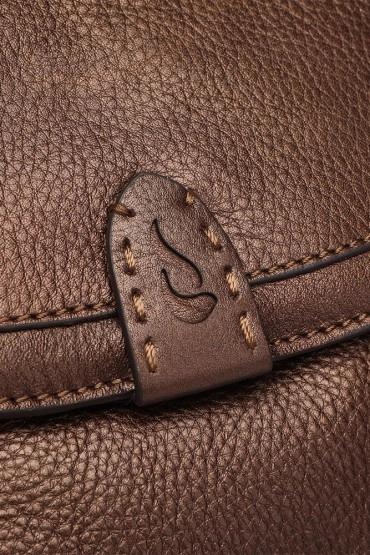 Bronze leather crossbody bag