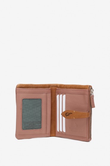 Pink leather small wallet