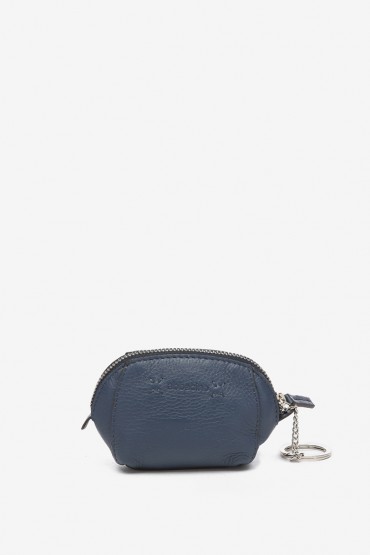 Blue leather coin purse