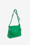 Green suede crossbody bag