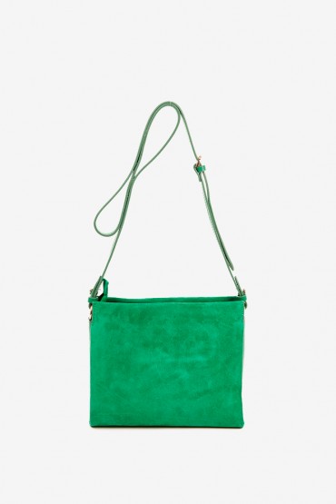 Green suede crossbody bag