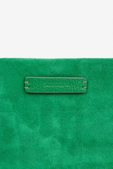 Green suede crossbody bag