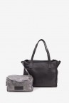 Small black leather shopper bag