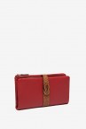 Red two-tone leather large wallet