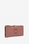 Pink leather large wallet
