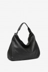 Black leather hobo bag