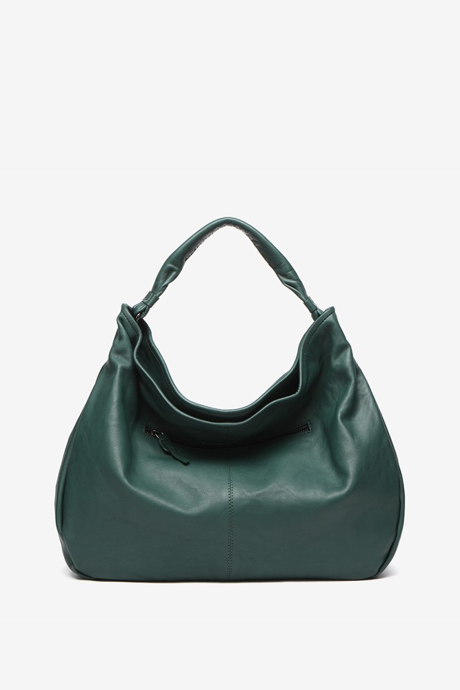 Slouch leather bag in GREEN . Large shoulder leather bag. Boho bag. Laptop  bags in suede. Large suede leather bag. GREEN suede bag.