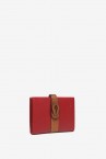 Red two-tone leather card holder