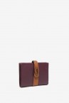 Purple two-tone leather card holder