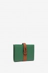 Green two-tone leather card holder