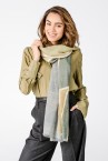 Woollen scarf with abstract print in grey