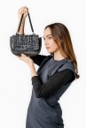 Black tweed party handbag