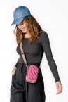 Fuchsia phone bag in recycled and padded materials