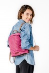 Fuchsia backpack in recycled and padded materials