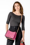 Fuchsia crossbody bag in recycled and padded materials