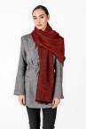 Scarf with herringbone print in red