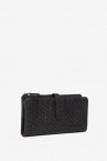 Grey die-cut leather large wallet