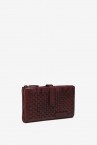 Burgundy die-cut leather medium wallet