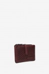 Burgundy die-cut leather small wallet